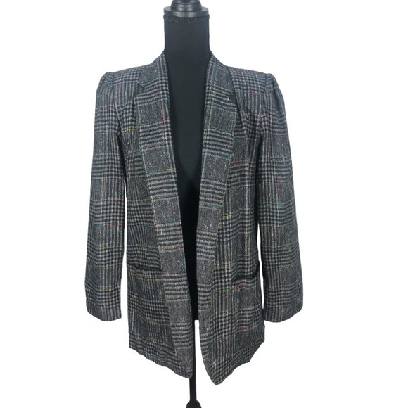 VTG Lisa Gayle Glen Plaid Open Blazer Size Med - Picture 2 of 13